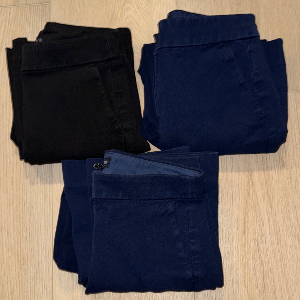 3 Pairs Of Jcrew Kelsey Black And Blue Pants Set (0)